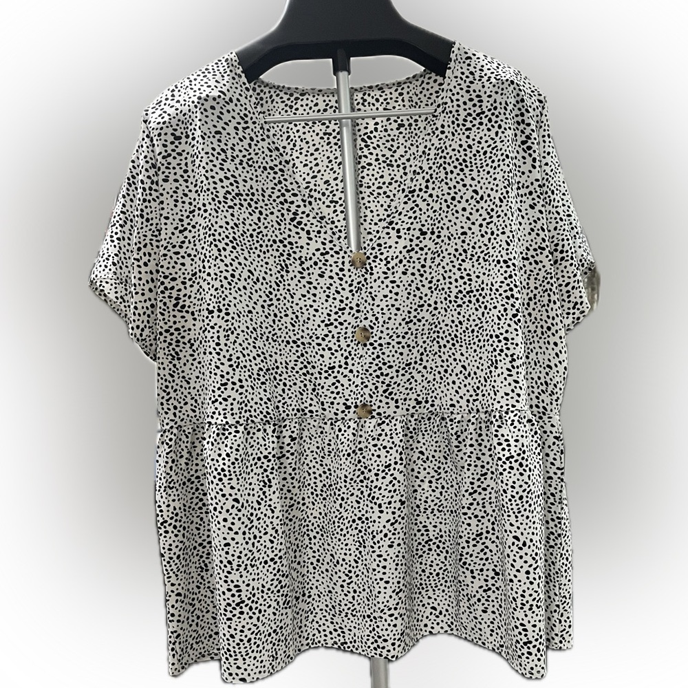 Black and White Polka Dot Blouse